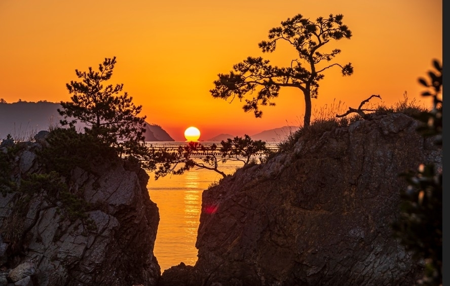 해남 땅끝마을 맴섬 일출.