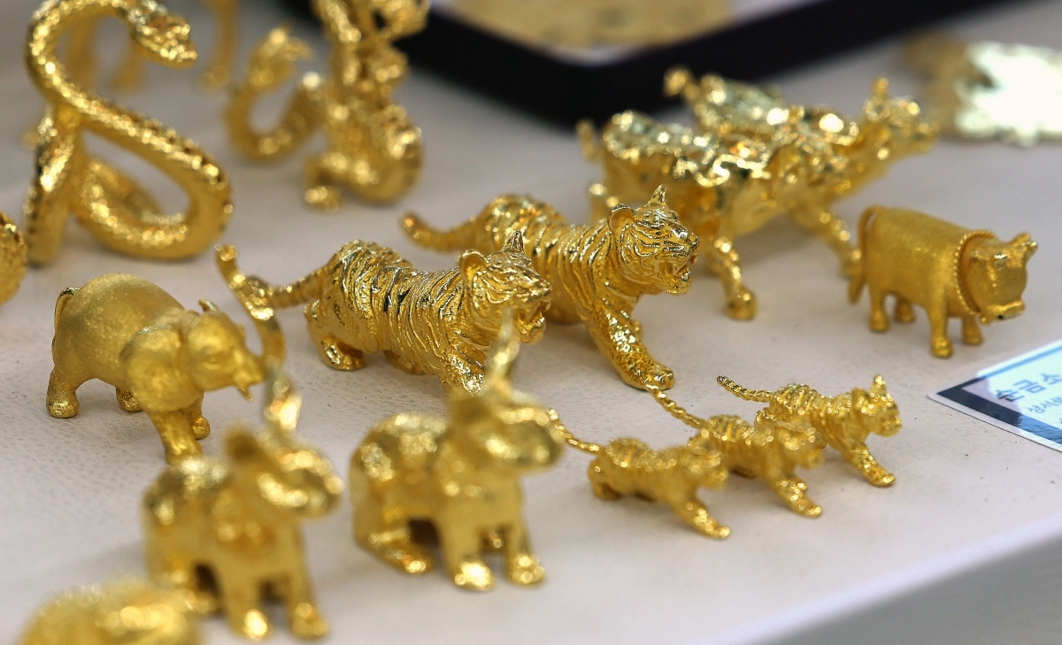 서울의 한 금은방에 금상품이 진열돼 있다. 2026.2.3 뉴스1