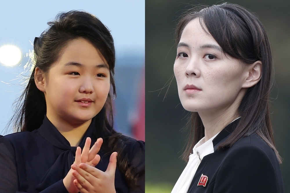 김정은 북한 국무위원장 딸 김주애와 여동생 김여정. 연합뉴스 자료사진