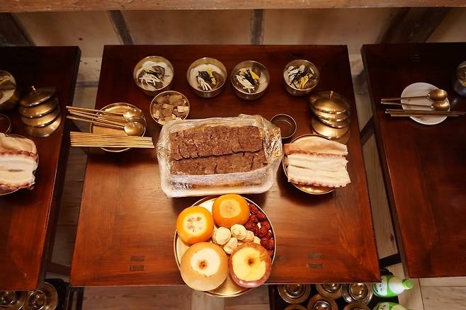 안동 소재 광산김씨 김언기 종가 차례 상차림. 한국국학진흥원 제공.