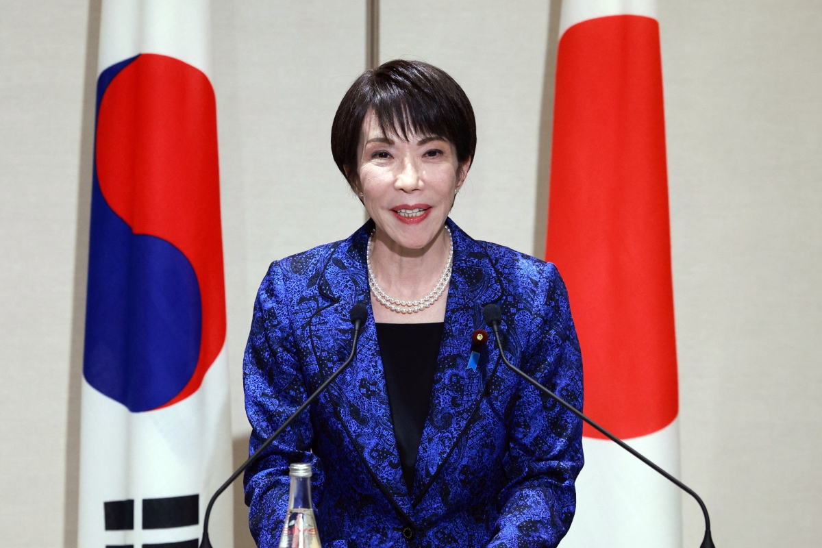 다카이치 사나에 일본 총리가 지난 1월 13일 일본 나라현 정상회담장에서 이재명 대통령과 공동언론발표를 하고 있다. 2026.1.13. 연합뉴스