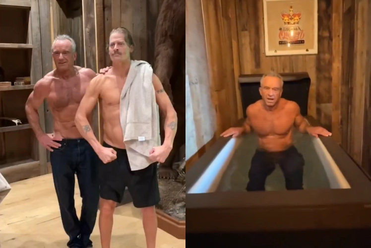 로버트 케네디 주니어 미국 보건복지부 장관이 가수 키드 록과 함께 운동하는 모습. 케네디 장관 엑스(X) 캡처