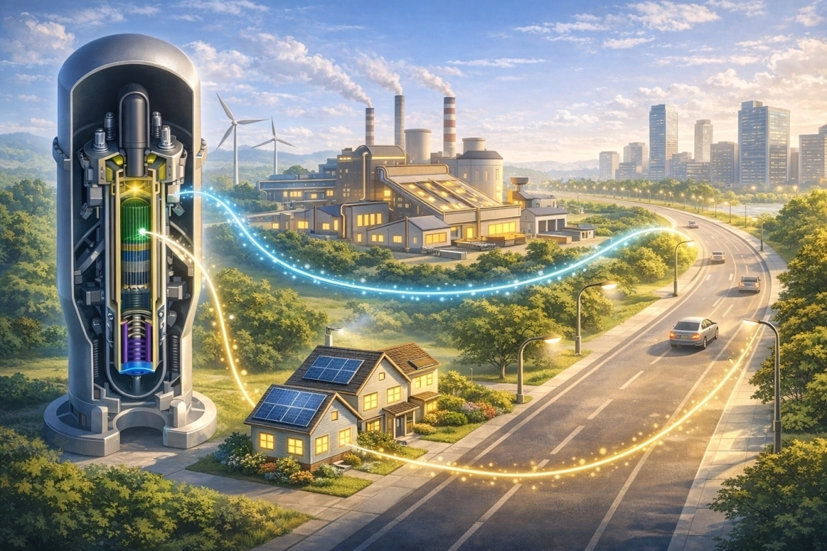 소형모듈원전(SMR)으로 생산한 전력을 공급하는 가상 이미지. 경주시 제공