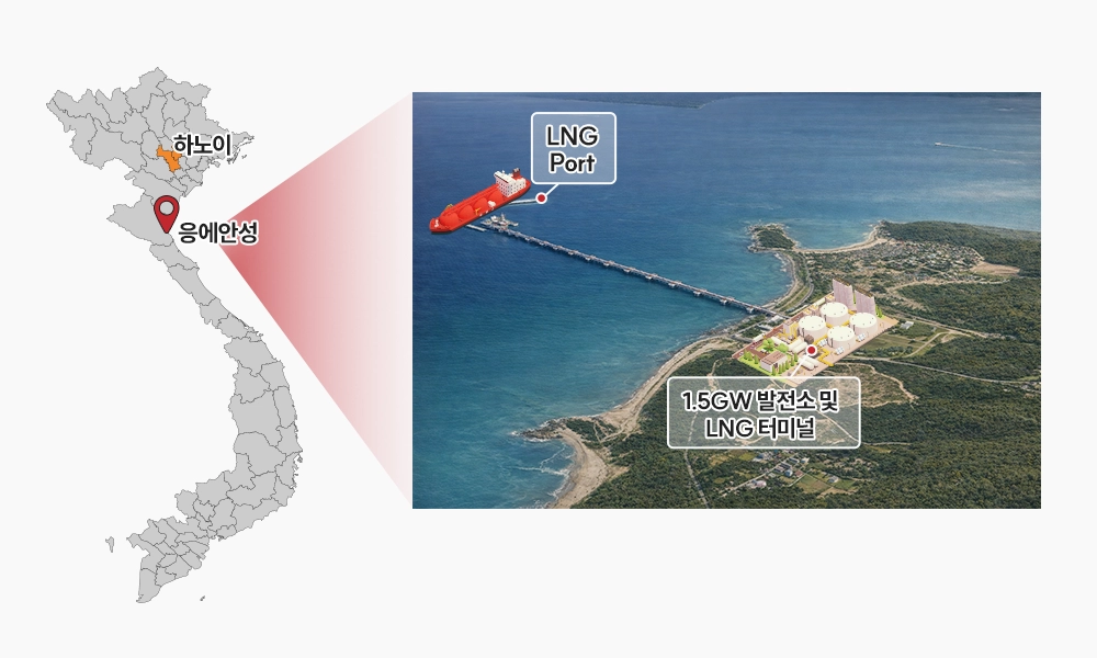 베트남 응에안성 뀐랍 액화천연가스(LNG) 발전 사업 조감도. SK이노베이션 제공