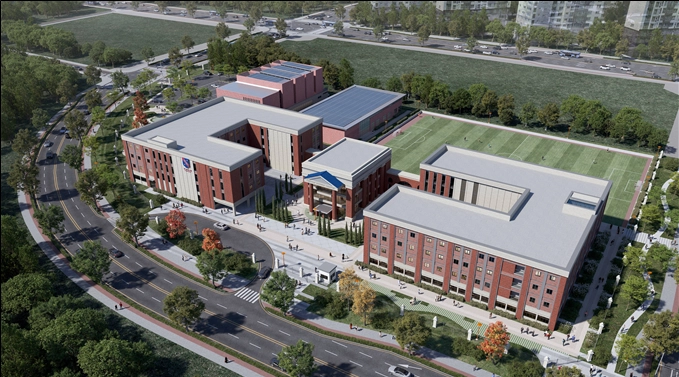 부산 강서구 명지동에 들어서는 영국 로열러셀 부산캠퍼스 조감도. 부산시 제공