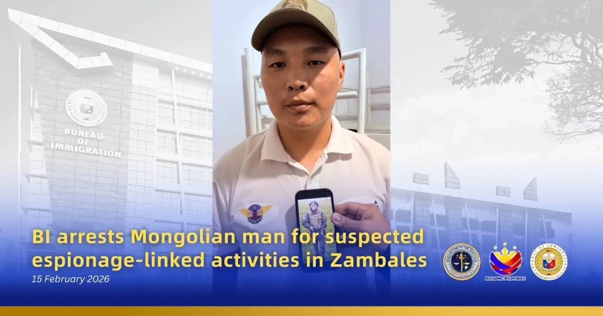 필리핀 이민국은 군경 및 정보기관 등과 합동 작전을 벌여 잠발레스주의 한 항공학교에서 몽골 국적 남성 볼드바타르 볼드-에르데네(30)를 체포했다고 지난 12일(현지시간) 밝혔다. 필리핀 이민국 홈페이지