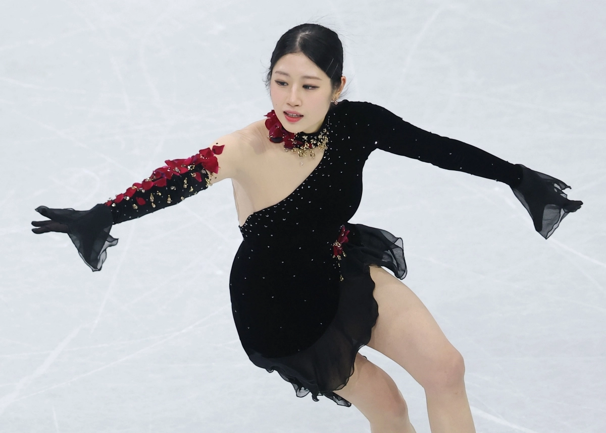 피겨 프리 스케이팅 이해인이 20일(한국시간) 이탈리아 밀라노 아이스스케이팅 아레나에서 열린 2026 밀라노-코르티나담페초 동계올림픽 여자 싱글 프리 스케이팅에서 연기를 펼치고 있다. 밀라노 연합뉴스