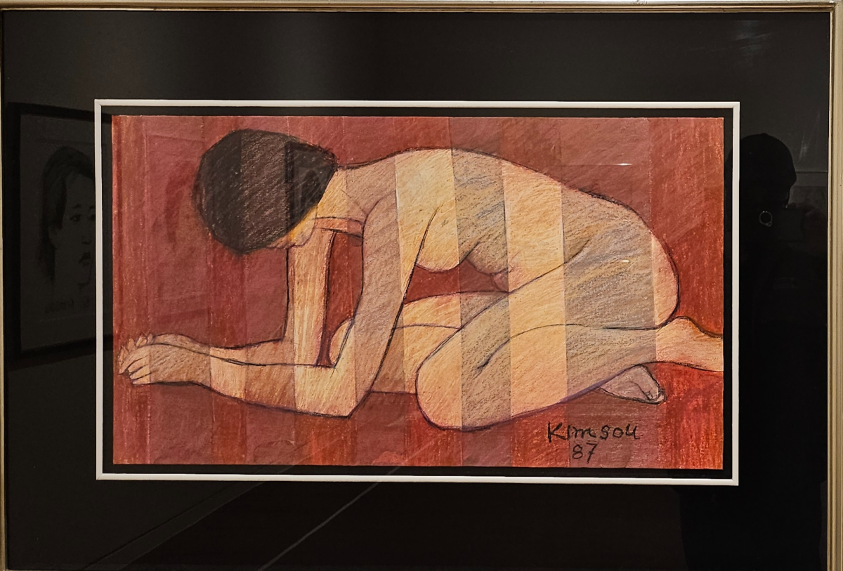 제주현대미술관에서 3월 29일까지 열리는 ‘김흥수:탐미의 일월’ 전에서 선보인 누드 드로잉. 제주 강동삼 기자