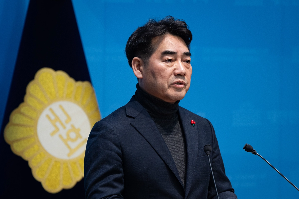 이성권 국민의힘 의원이 20일 서울 여의도 국회 소통관에서 윤석열 전 대통령 내란 1심 선고 관련 장동혁 대표 입장 발표를 비판하는 기자회견을 하고 있다. 뉴스1