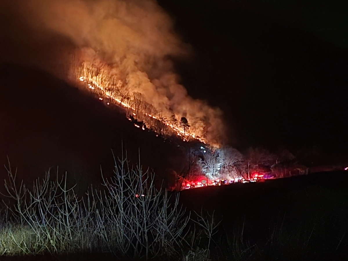 함양 산불 현장. 2026.2.22. 경남도 제공