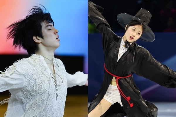 차준환(왼쪽)과 이해인의 갈라쇼 연기. 연합뉴스