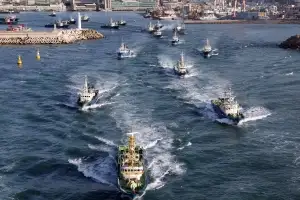 고등어 잡이 선단 출항