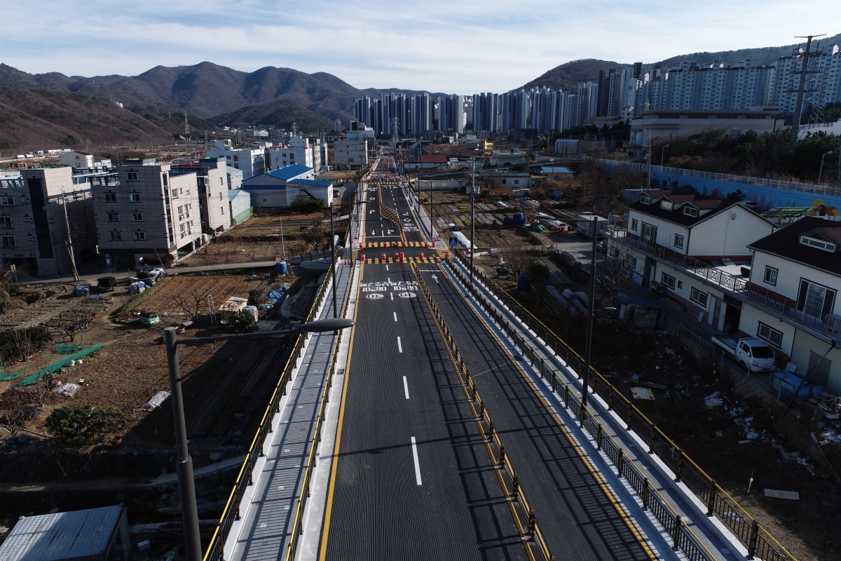 상동도시계획도로 모습. 2026.2.24. 거제시 제공