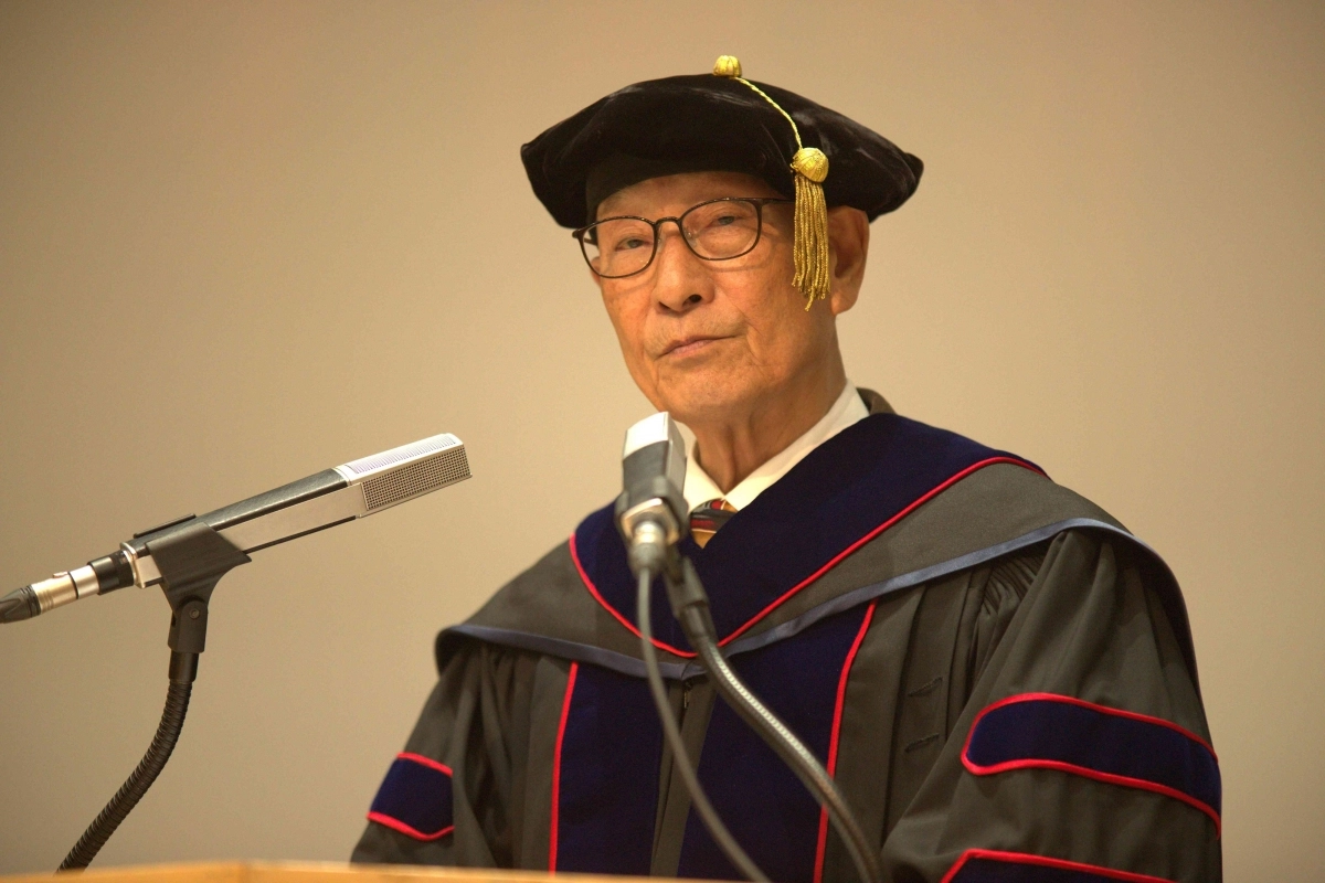 호서대 제42회 학위수여식에서 강일구 총장이 축사를 하고 있다. 호서대 제공