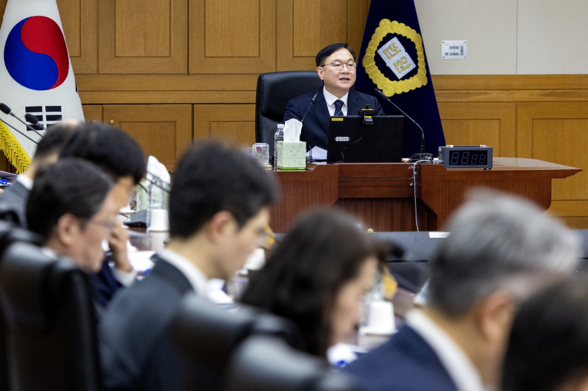 전국법원장회의서 발언하는 박영재 법원행정처장