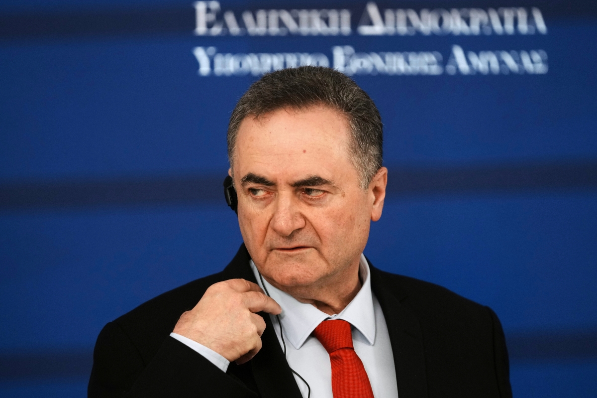 이스라엘 카츠 이스라엘 국방장관이 20일(현지시간) 그리스 아테네에서 니코스 덴디아스 그리스 외무장관과 회담 후 성명을 발표하고 있다. 2026.1.20 AP 연합뉴스