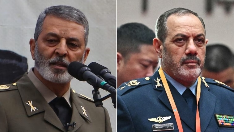 압돌라힘 무사비 이란 육군참모총장과 아지즈 나시르자데 국방장관 로이터 연합뉴스