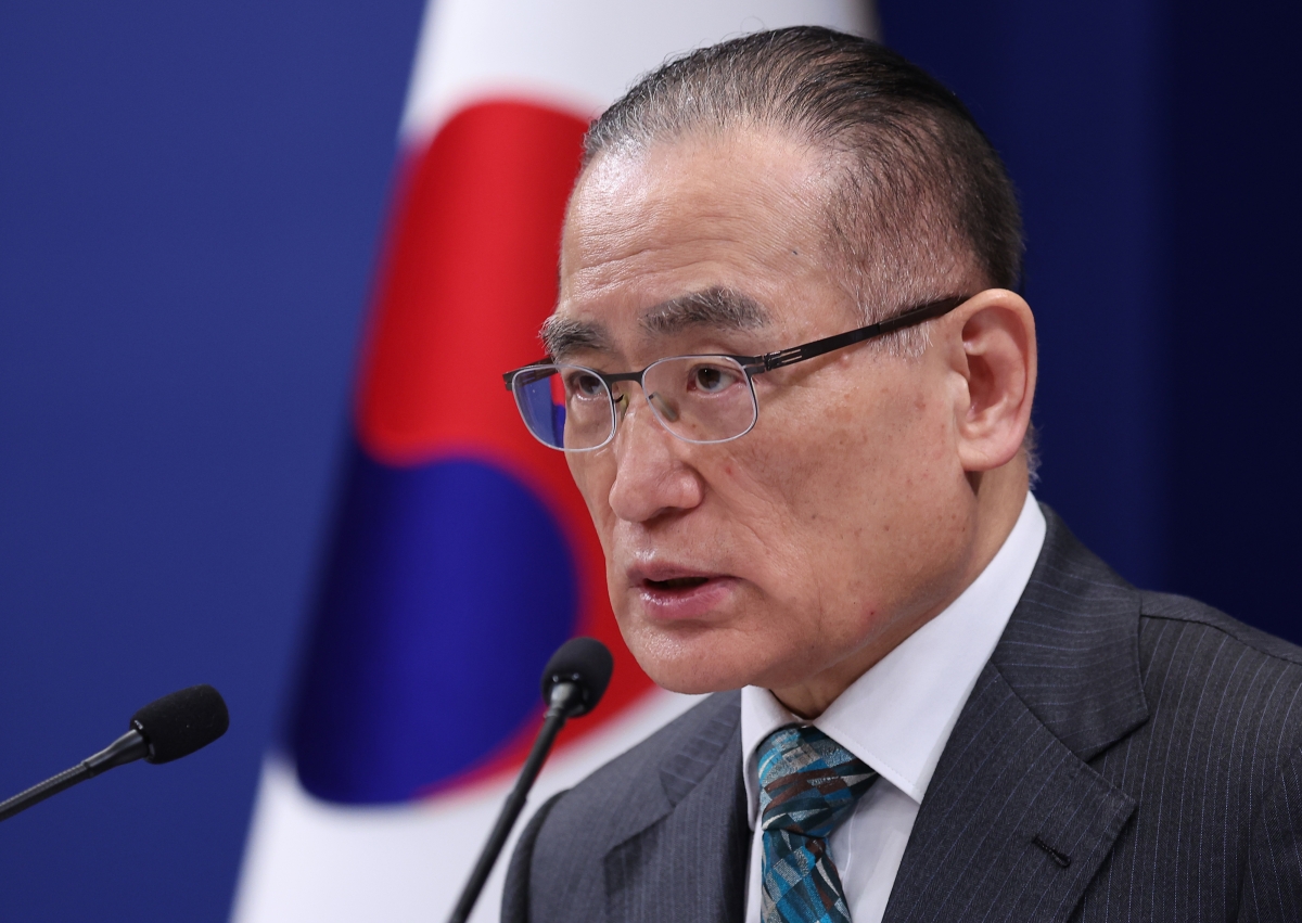 위성락 국가안보실장이 24일 청와대 춘추관에서 미국·캐나다·일본 방문 관련 브리핑을 하고 있다. 2025.12.24 연합뉴스