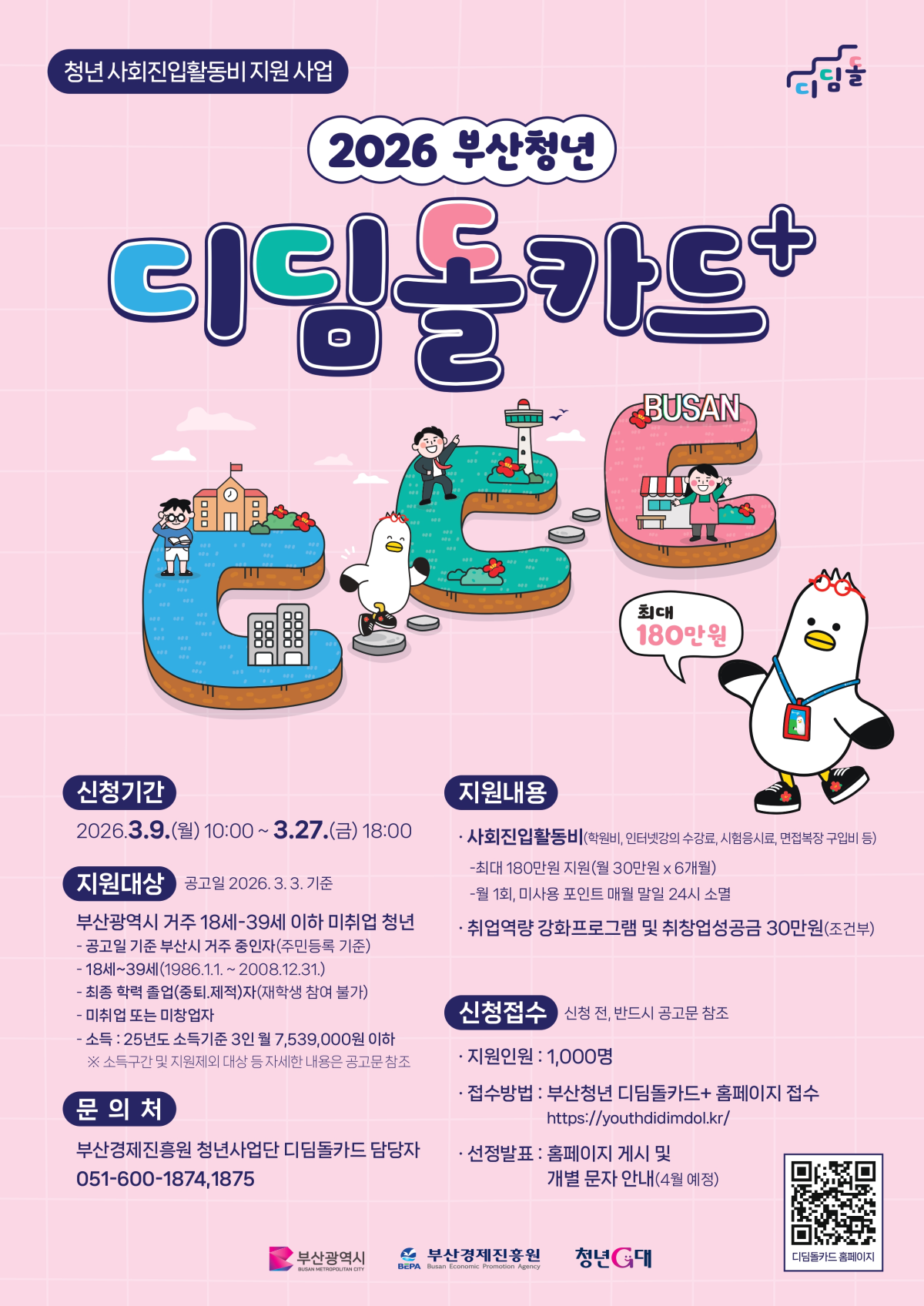 청년 사회진입 활동지 지원사업 포스터. 부산시 제공