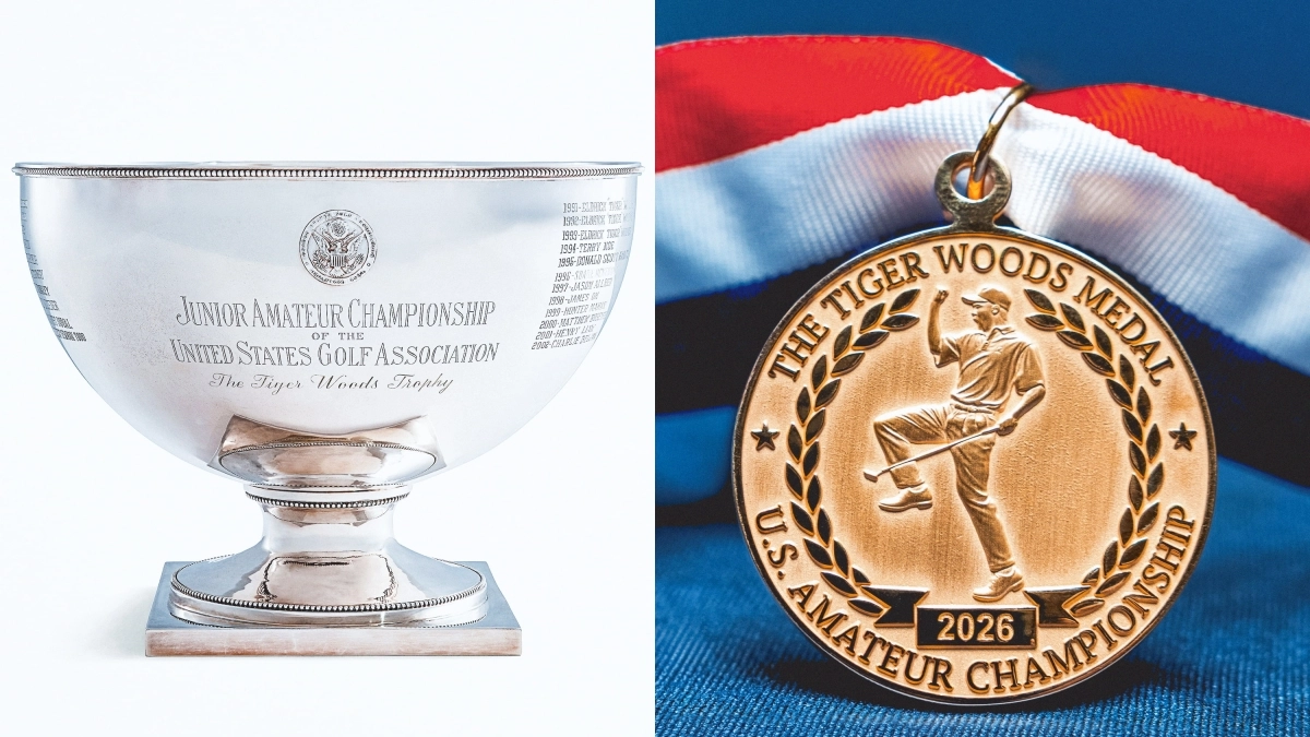 타이거 우즈 트로피와 타이거 우즈 메달. USGA 제공.