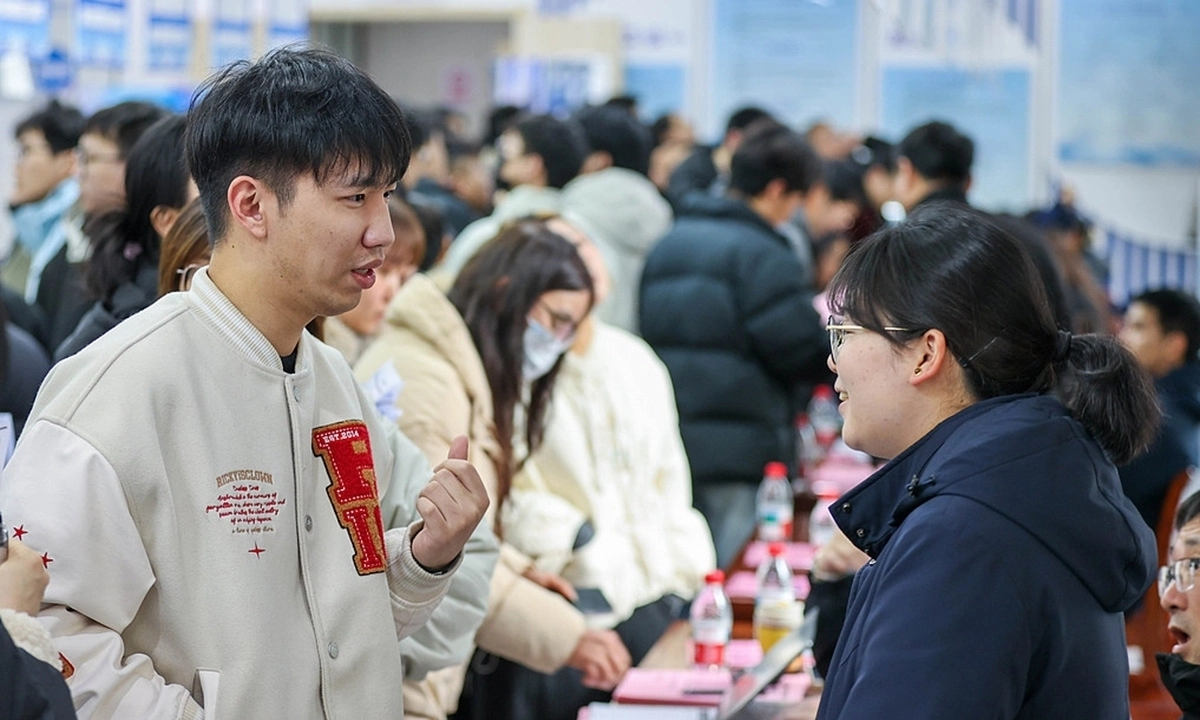 중국 취업박람회. 글로벌타임스 캡처