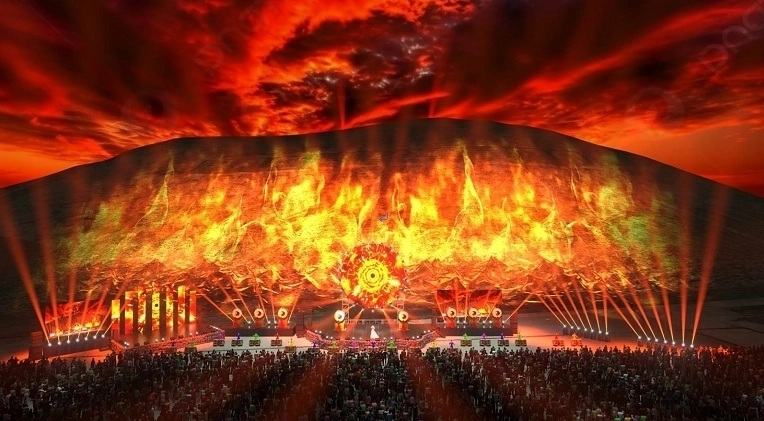 올해 제주들불축제는 실제 오름 불놓기 대신 디지털로 불놓기를 재현한다. 사진은 디지털 불놓기 예시도. 제주시 제공