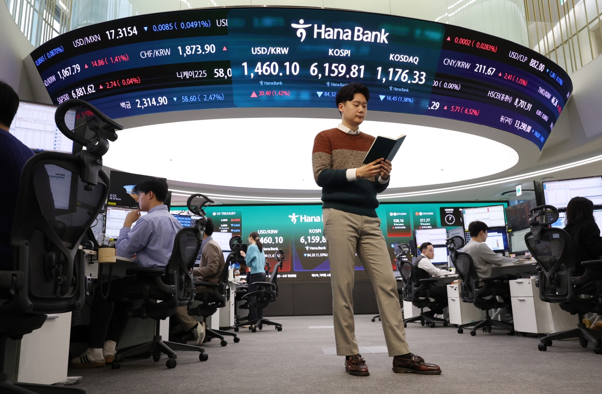 코스피는 하락, 환율은 상승