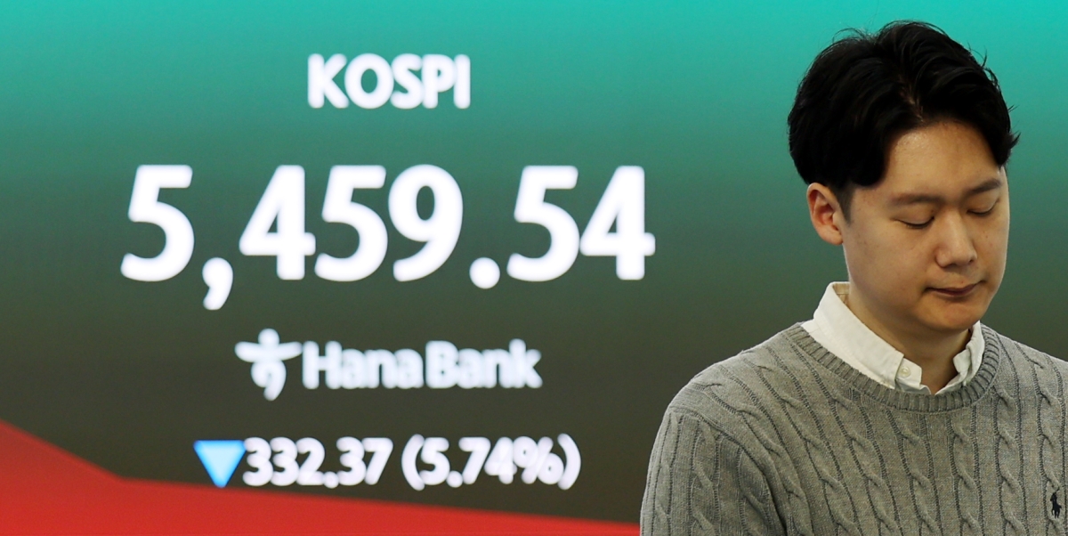 5500 내준 코스피…매도 사이드카 발동