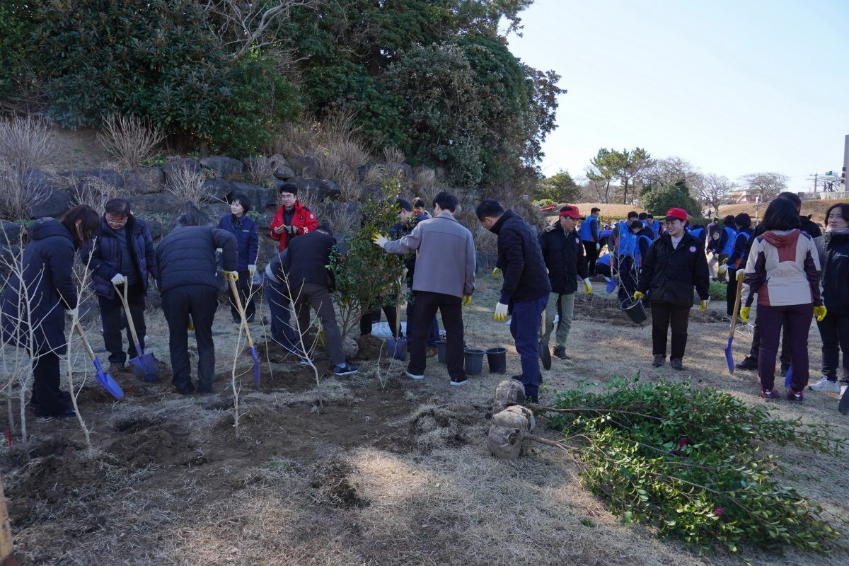지난달 19일 제주도 제주시 구좌읍 제주해녀박물관 일원에서 올해 전국에서 처음 나무심기행사가 열렸다. 산림청