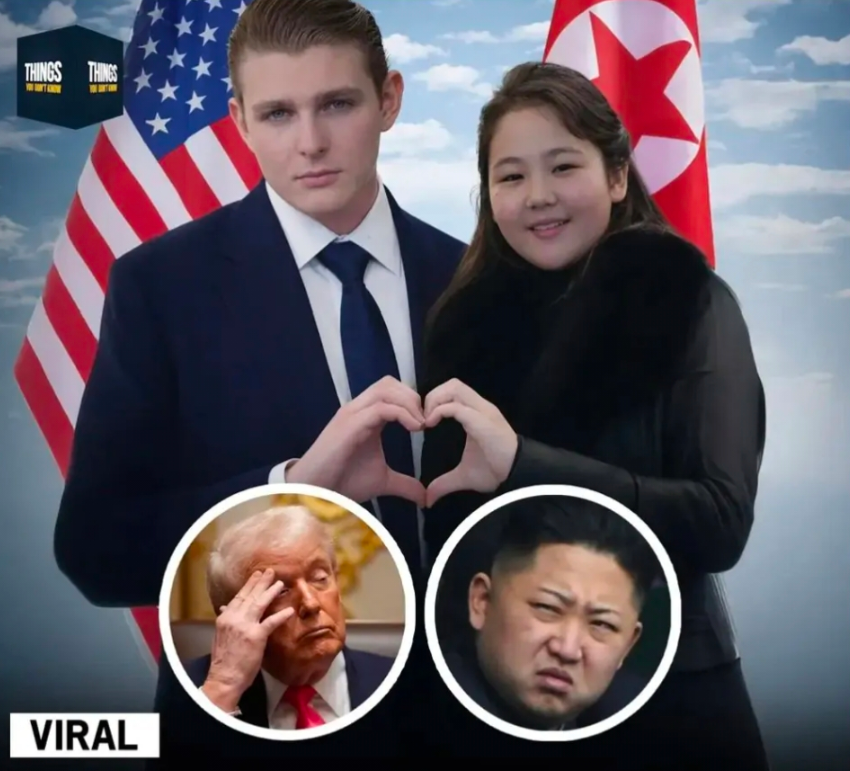 미국·이란 전쟁으로 중동 정세가 급격히 악화한 가운데 최근 도널드 트럼프 미국 대통령의 막내아들 배런 트럼프와 김정은 북한 국무위원장의 딸 김주애를 결혼시키면 세계 평화가 올 것이라는 내용의 ‘밈’(meme)이 온라인상에서 확산하고 있다. 온라인 커뮤니티