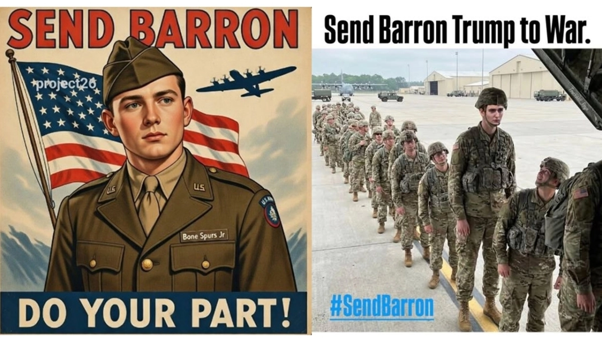 SNS에 퍼진 배런 트럼프 징집 밈
