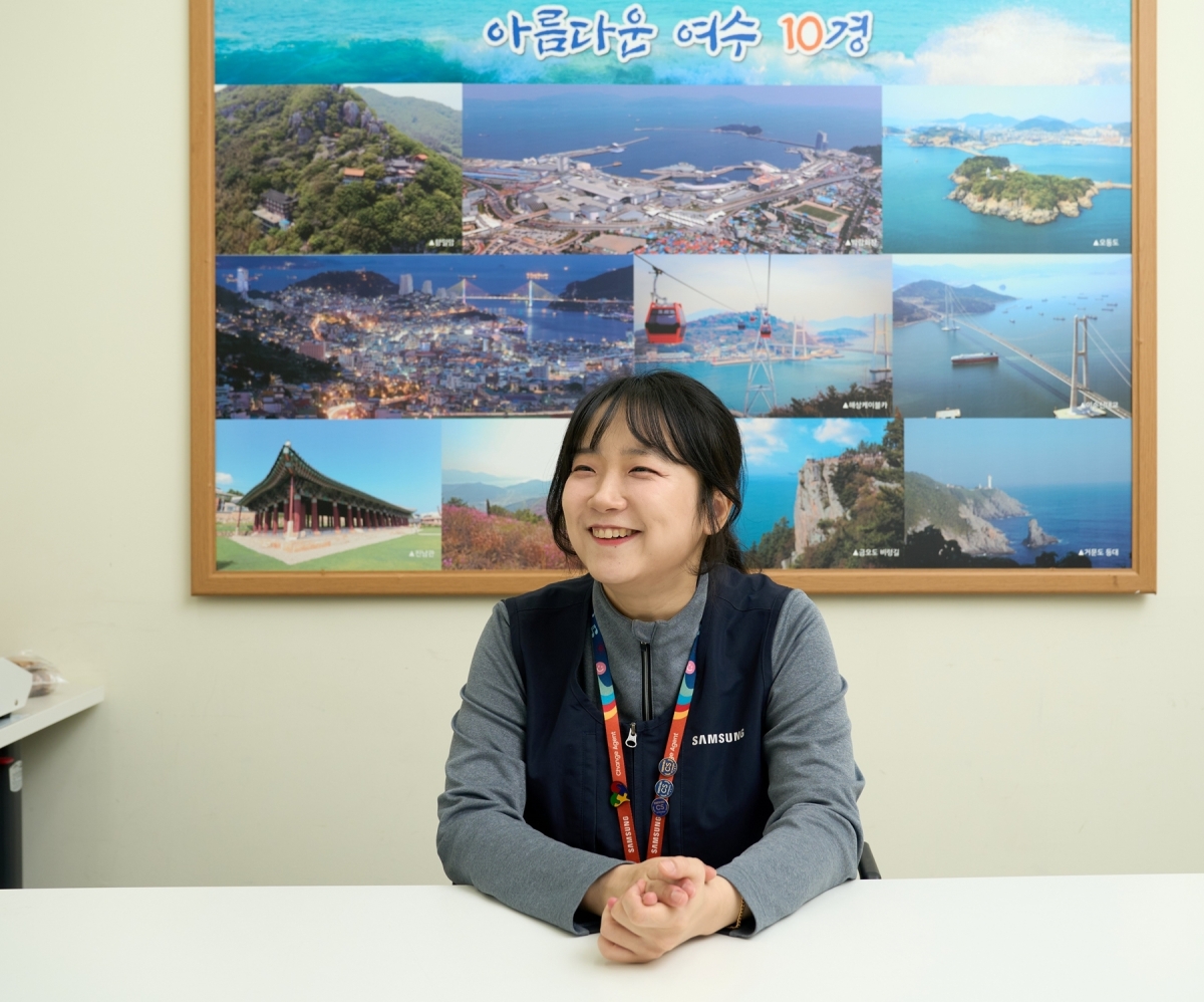 삼성전자서비스 여수 가전서비스센터 소속 황인혜 프로. 삼성전자서비스 제공