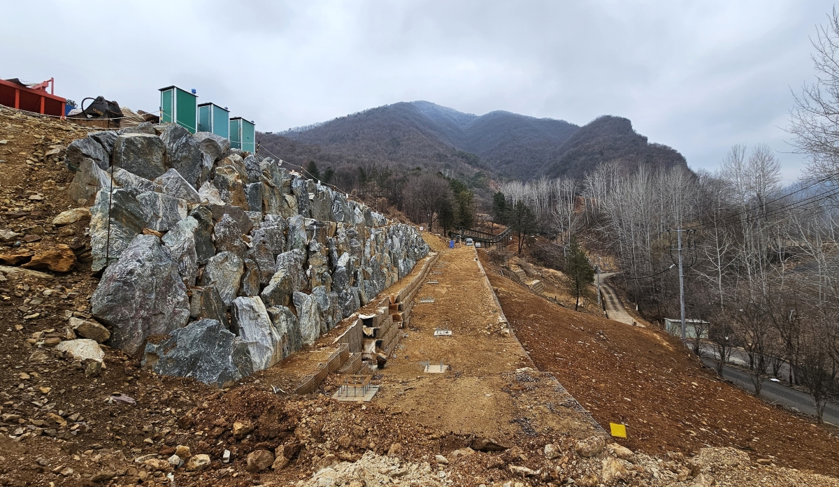 영월군 낙화암 일대 공사 현장. 독자 제공.