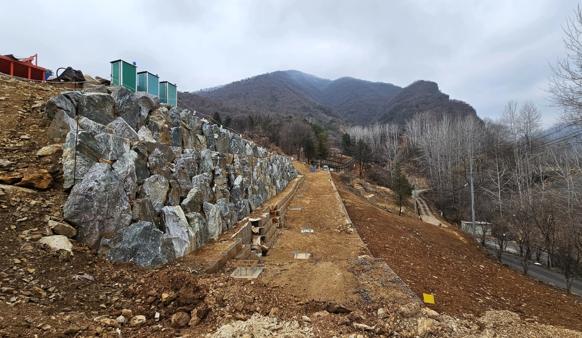 영월군 낙화암 일대 공사 현장. 독자 제공.