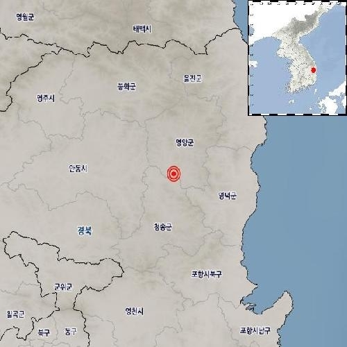 영양 지진 진앙 위치도. 기상청 제공