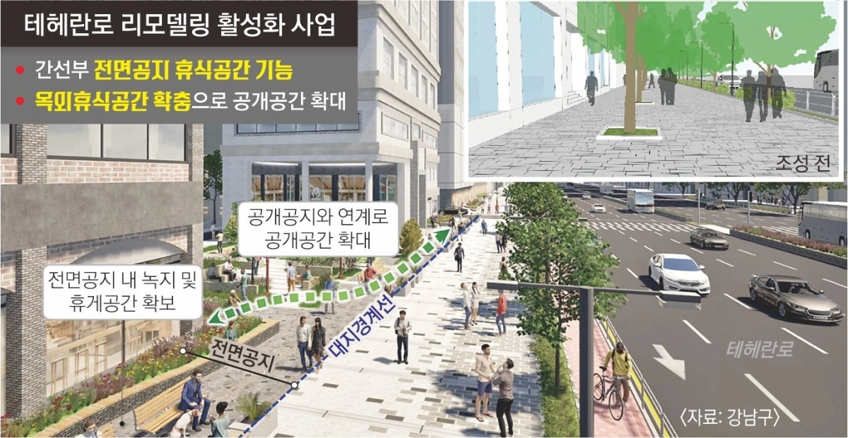 서울 강남구가 추진하고 있는 리모델링 활성화 사업으로 바뀌게 될 테헤란로의 모습. 강남구 제공