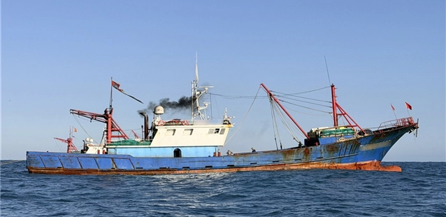 제주시 한경면 차귀도 서쪽 약 108㎞ 해상에서 조업 중이던 219t급 중국어선 A호(승선원 9명) 모습. 제주해양경찰서 제공