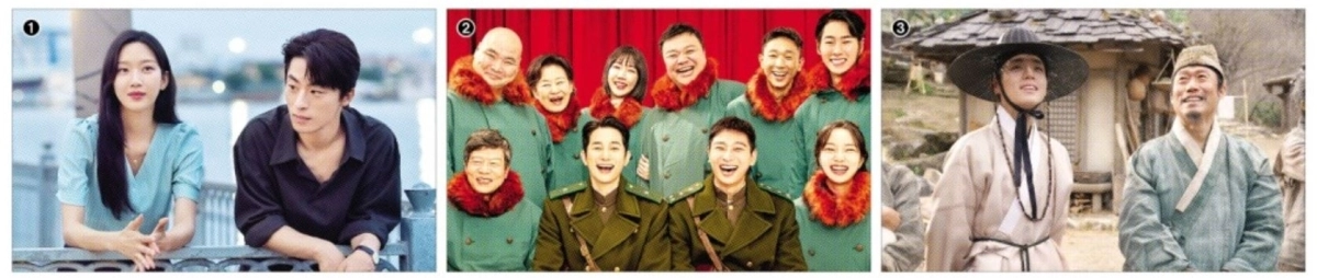 ① 멜로 영화로는 드물게 260만 관객을 동원하며 흥행한 영화 ‘만약에 우리’, ② 종교적인 색채가 짙지만 역주행에 성공한 ‘신의 악단’, ③ 1000만 관객을 넘어 흥행세가 계속되고 있는 ‘왕과 사는 남자’. 쇼박스·CJ CGV 제공