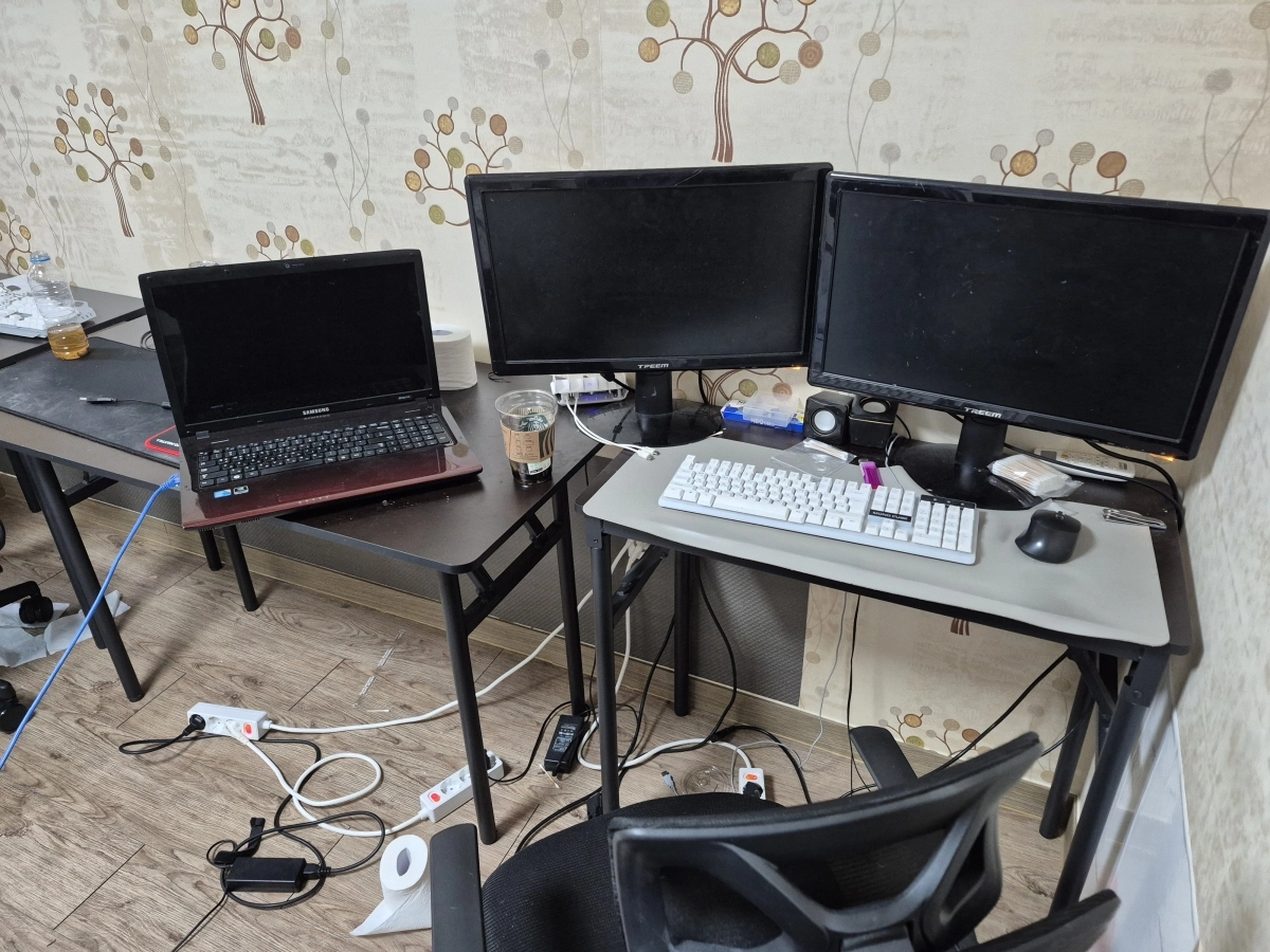 불법대부업자들이 강원지역에 사무실을 차려놓은 모습. 제주서부경찰서 제공