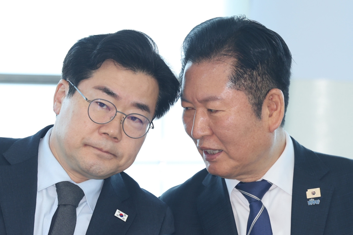 머리 맞댄 정청래·박찬대