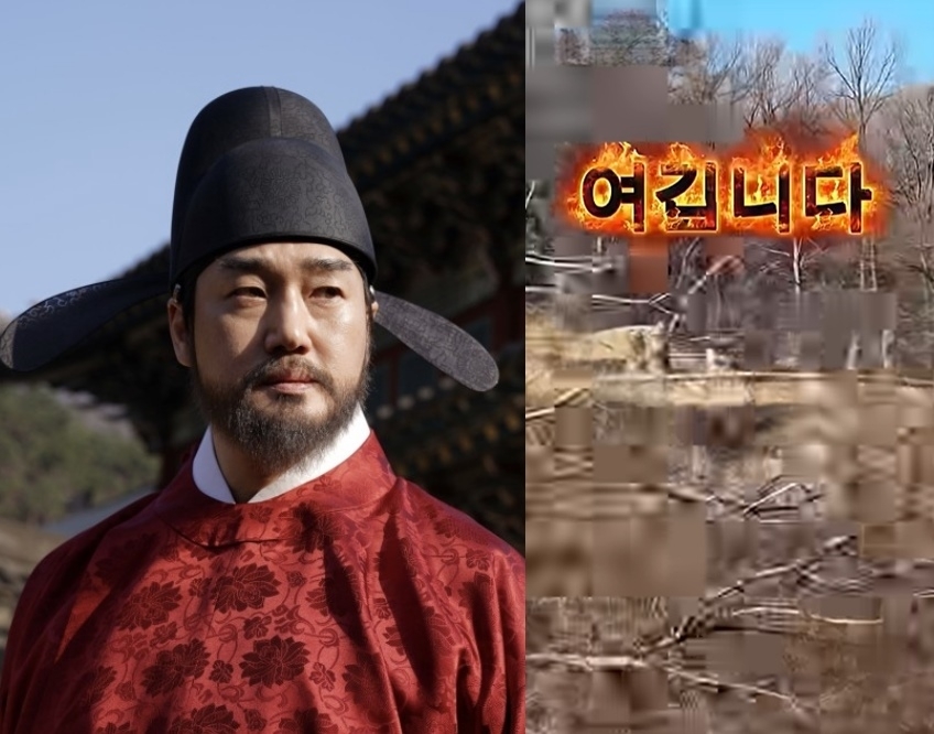 영화 ‘왕과 사는 남자’에서 한명회 역을 맡은 배우 유지태(왼쪽). 충남 천안시는 공식 유튜브를 통해 천안시에 한명회의 묘역이 있다고 소개했다. 자료 : 쇼박스·천안시 유튜브