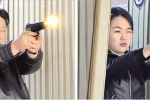 김정은, 주애와 신형 권총 사격