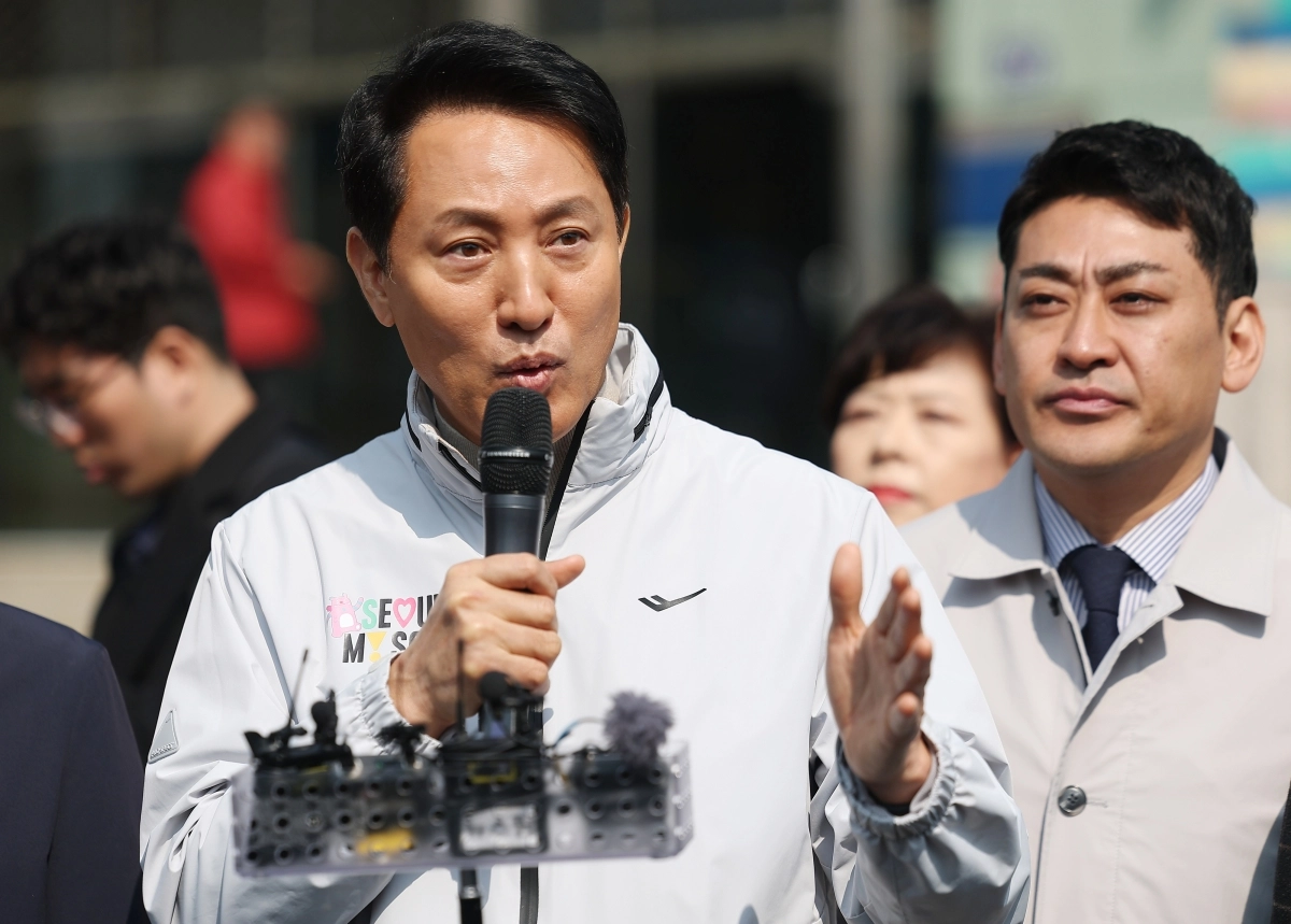 오세훈 서울시장이 17일 서울 영등포구 신길역세권 장기전세주택 건립현장 인근에서 주택 활성화 방안을 발표하고 있다. 2026.3.17. 연합뉴스