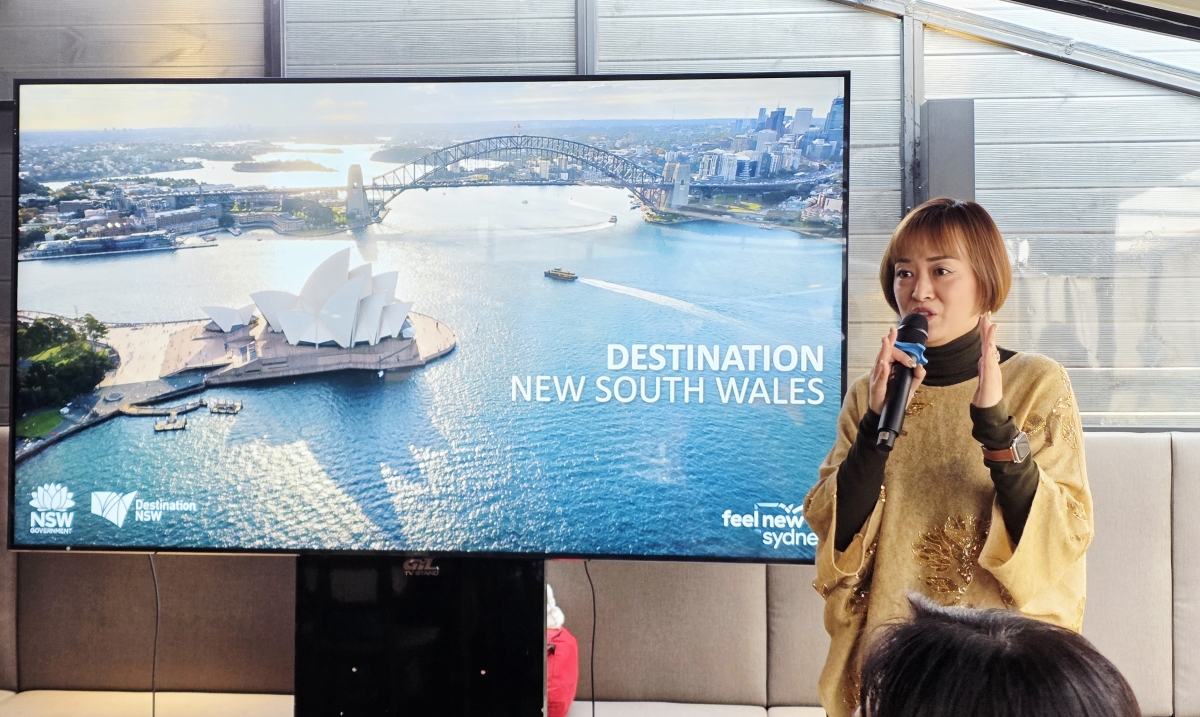 제니퍼 텅 호주 뉴사우스웨일스주 관광청 동북아 총괄이사가 한국 관광객의 흐름에 관해 설명하고 있다.