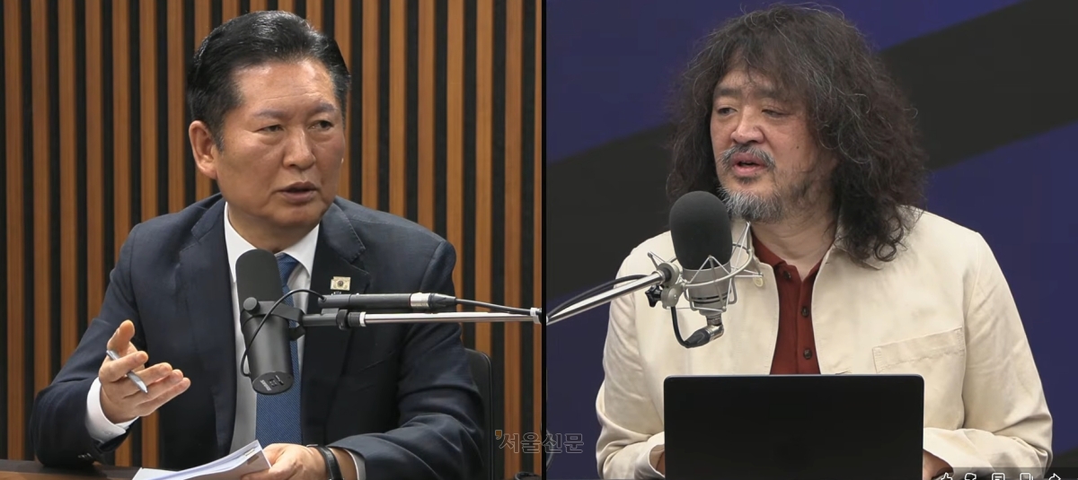 정청래 더불어민주당 대표가 18일 유튜브 방송 ‘김어준의 겸손은 힘들다 뉴스공장’에 출연해 발언하고 있다. 2026.3.18 김어준의 뉴스공장 유튜브 캡처