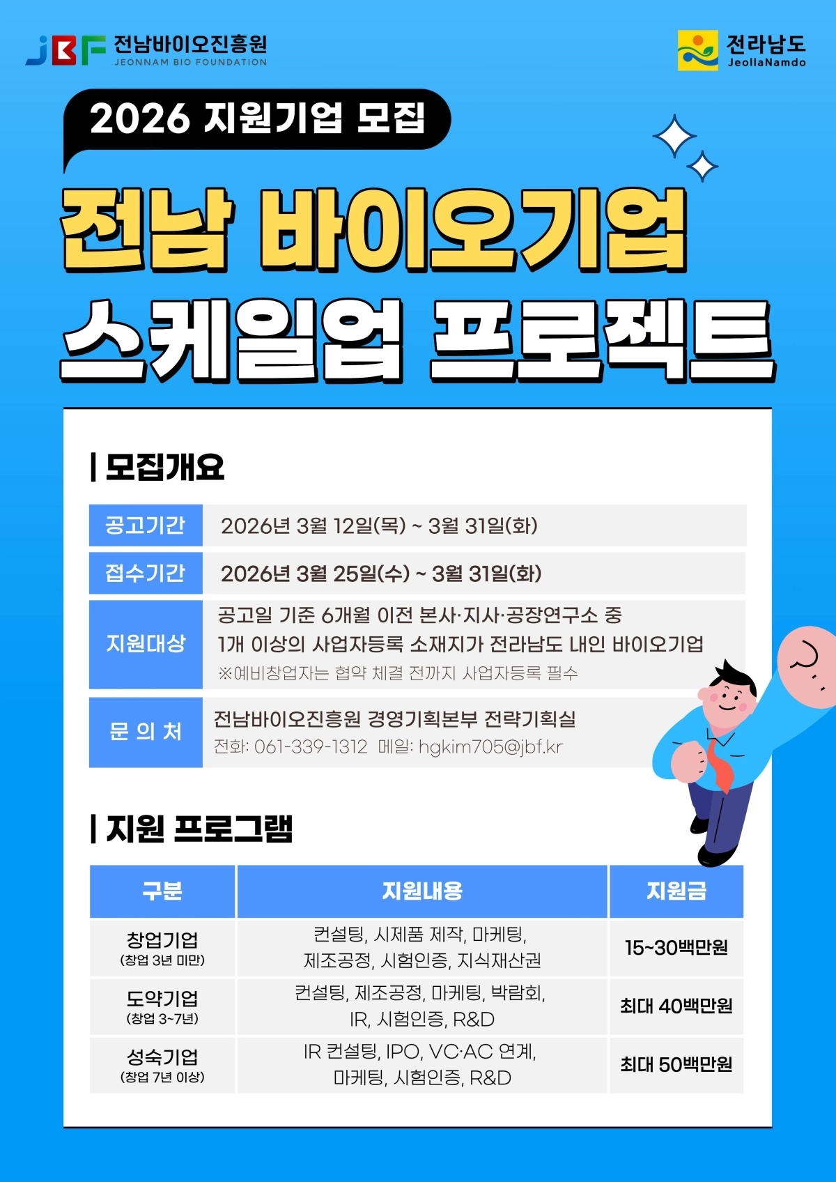 전남 바이오기업 스케일업 프로젝트 홍보물.
