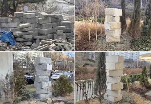 서울 서대문구가 홍은사거리 내부순환도로 고가 하부에 설치한 조형물.   서대문구 제공