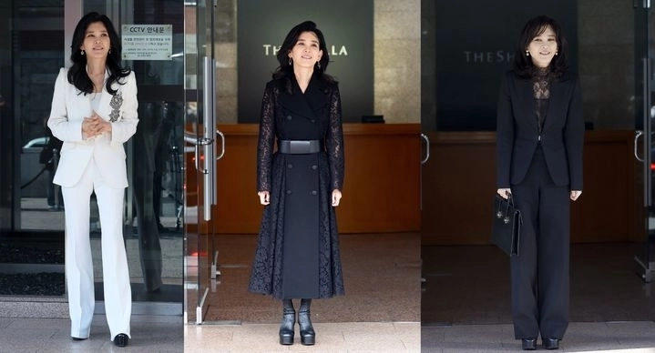 이부진 호텔신라 사장의 2024년(왼쪽부터), 2025년, 2026년 주주총회 패션. 뉴시스