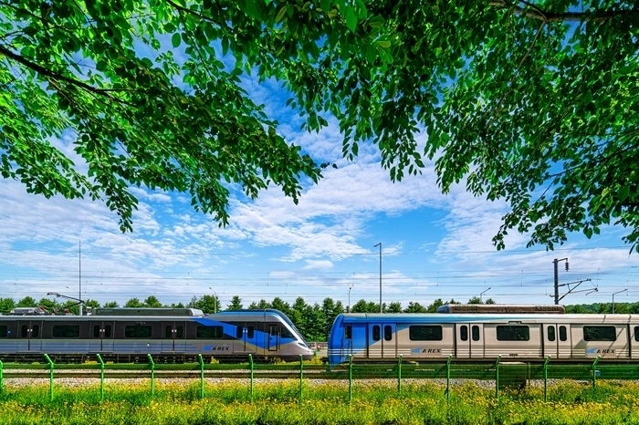 공항철도 신규 전동차 및 일반열차 주행모습