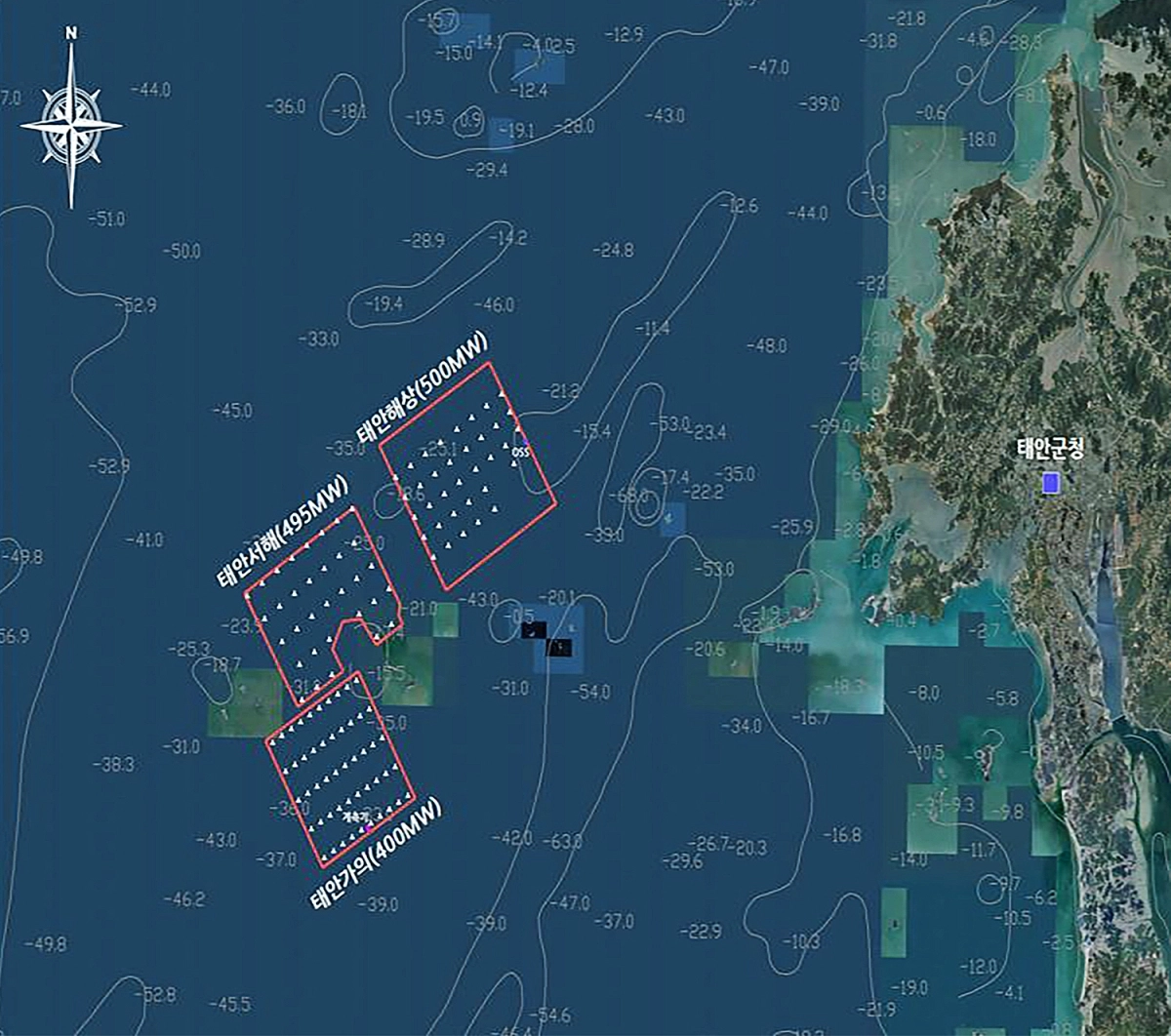 태안 해상풍력 3개 단지 조감도. 군 제공